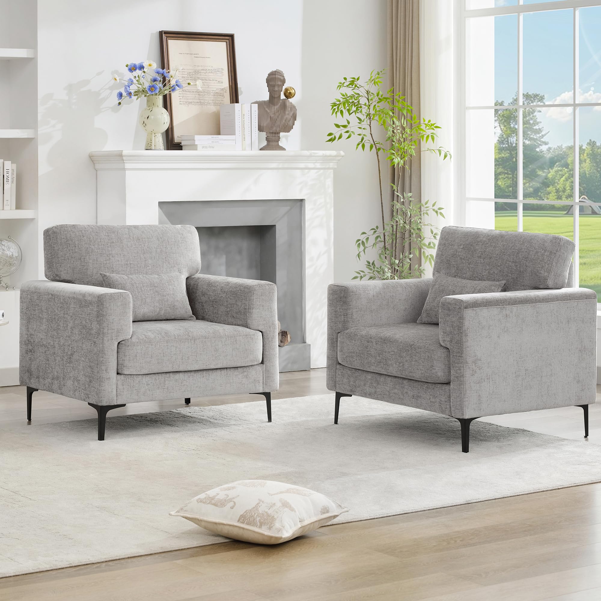 Amazon.com: Immulize Oversized Accent Chairset of 2 with Metal